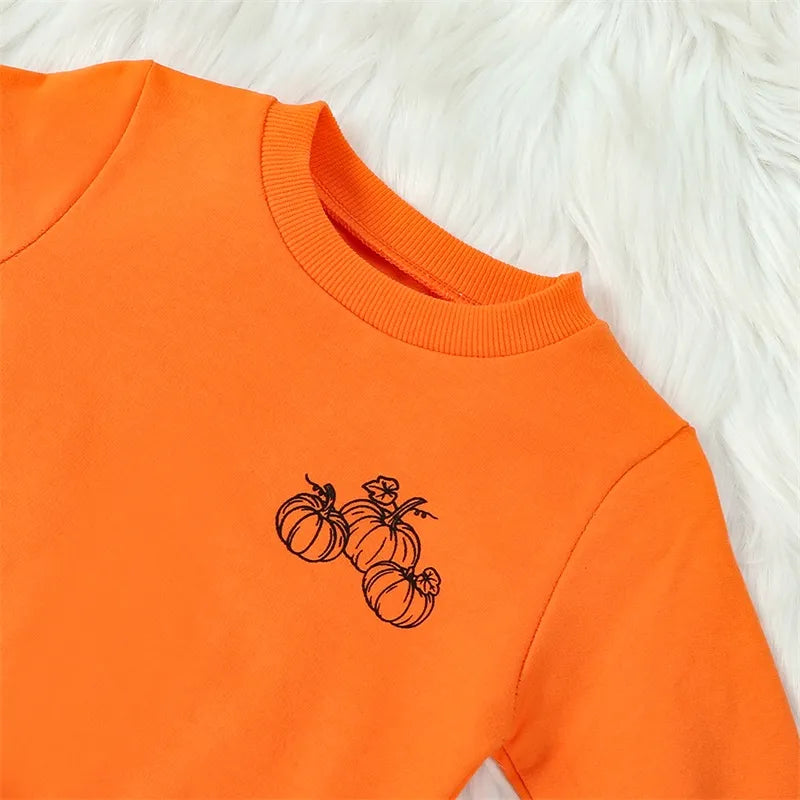 Sweatshirt Casual Halloween Pumpkin Print