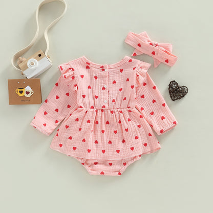 Children's bodysuit + heart hadband