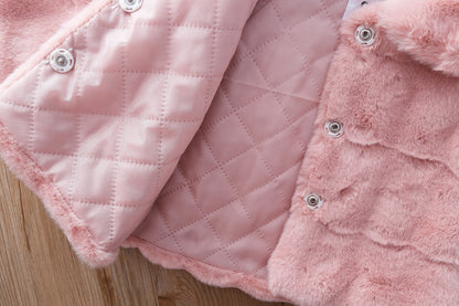 Children's warm coat with bow