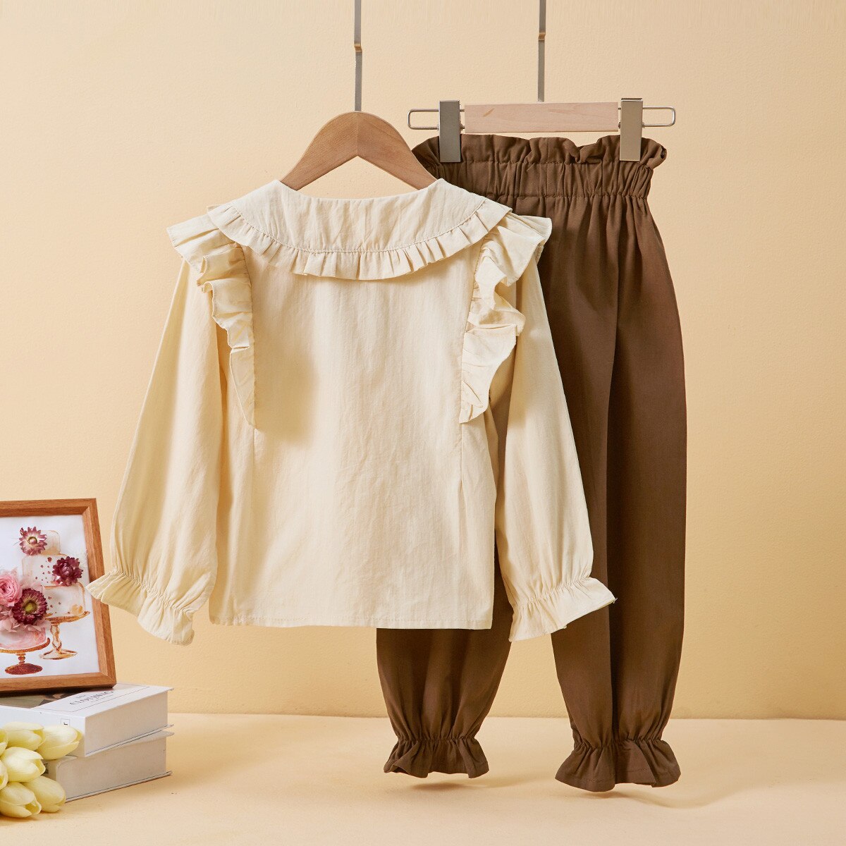 Children's set with brown bow