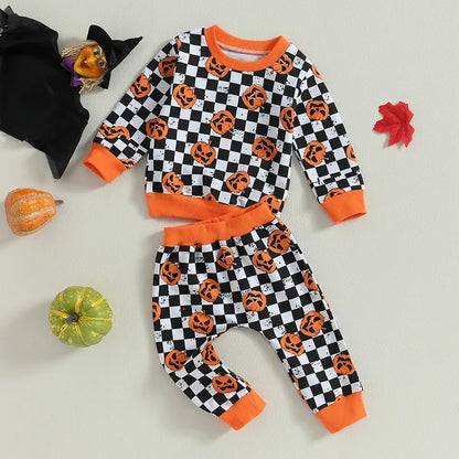 Pumpkin plaid children's set