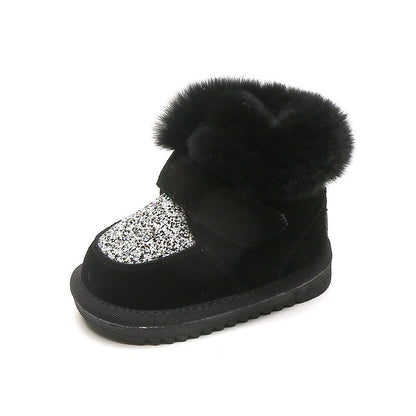 Warm children's boot with glitter