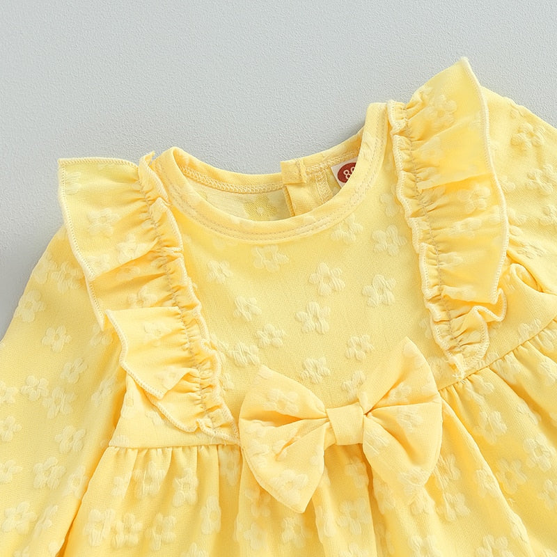 Children's yellow dress with bow