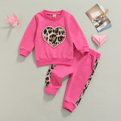 Pink children's set with heart