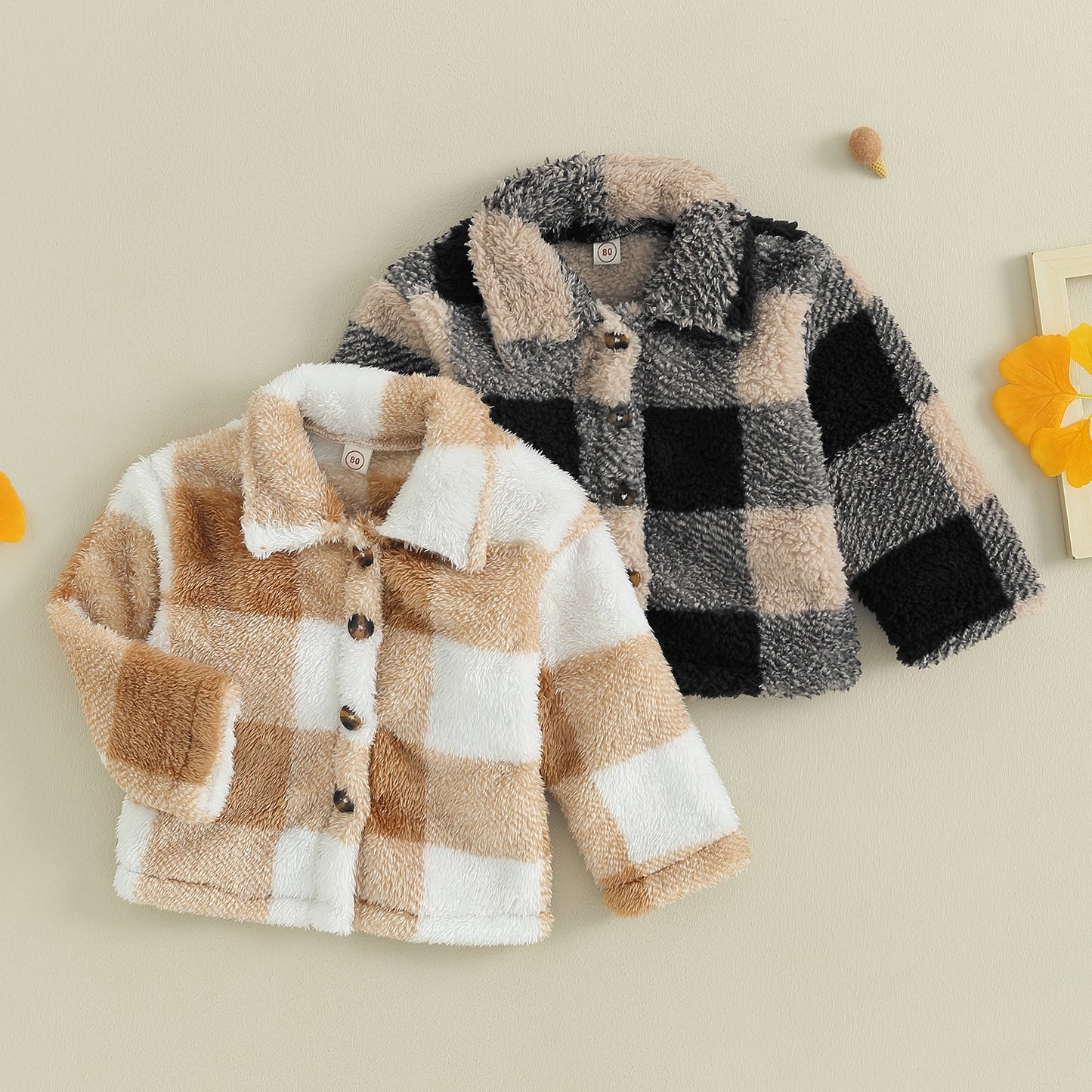 Children's plaid warm coat