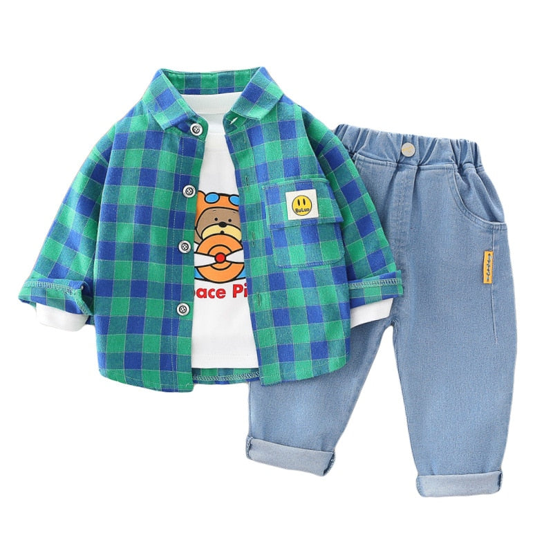 Children's set with plaid jacket