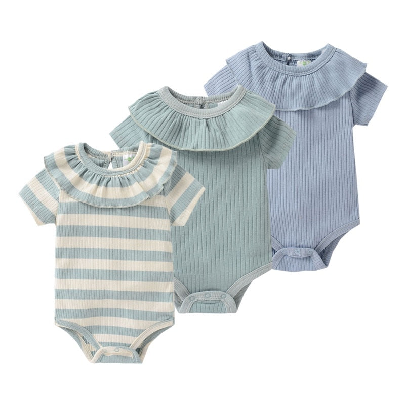 Kit 3 minimalist bodysuits for baby girl