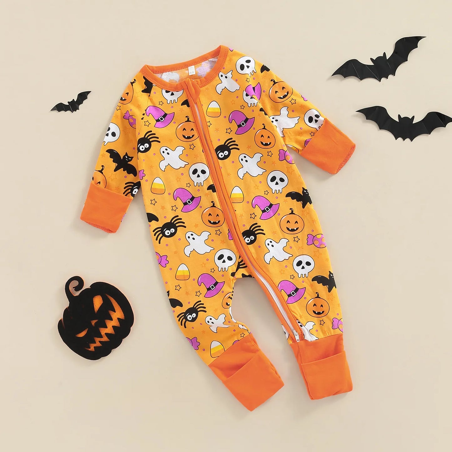 Halloween Infant  Romper, Long Sleeve Cartoon