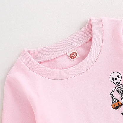 Pudcoco  Autumn Pullovers Cartoon Skeleton Print