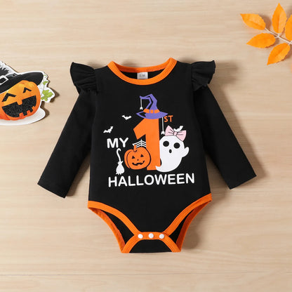 Halloween Set Cotton Long Sleeve Pumpkin Ghost