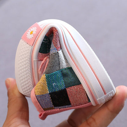 Children's colorful plaid sneakers