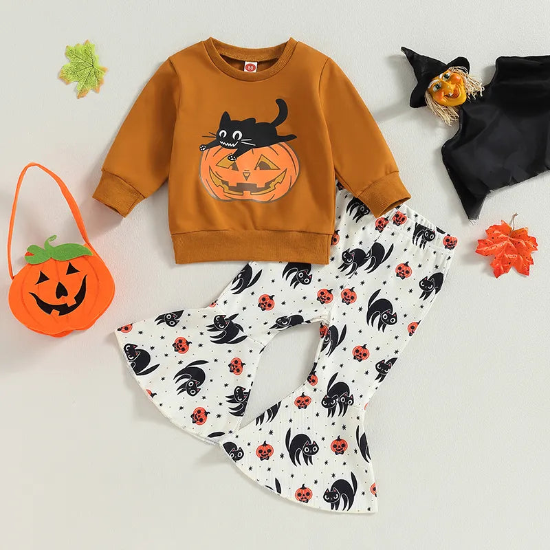 Halloween Set Pumpkin Black Cat