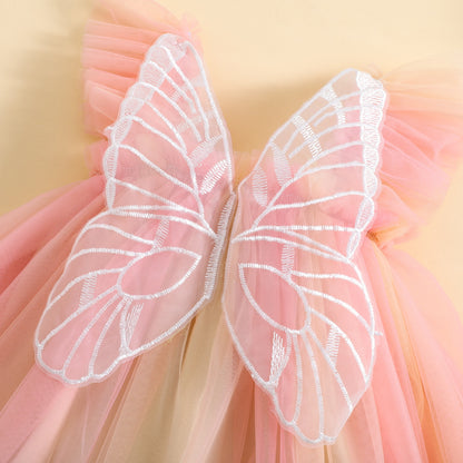 Colorful Butterfly wing children's dress