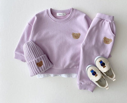 Children's set 2 pieces embroidered bear