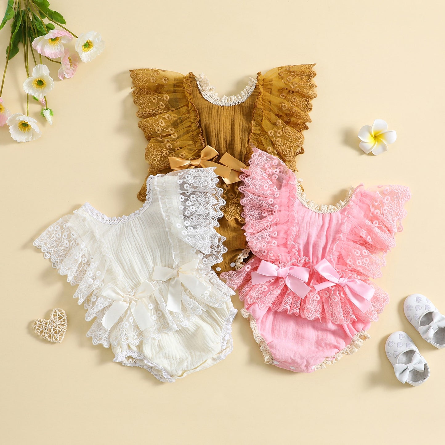 Floral Lace Bodysuit for baby