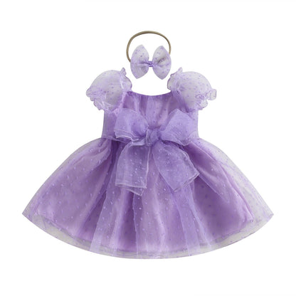 Delicate children's dress with tulle + headband