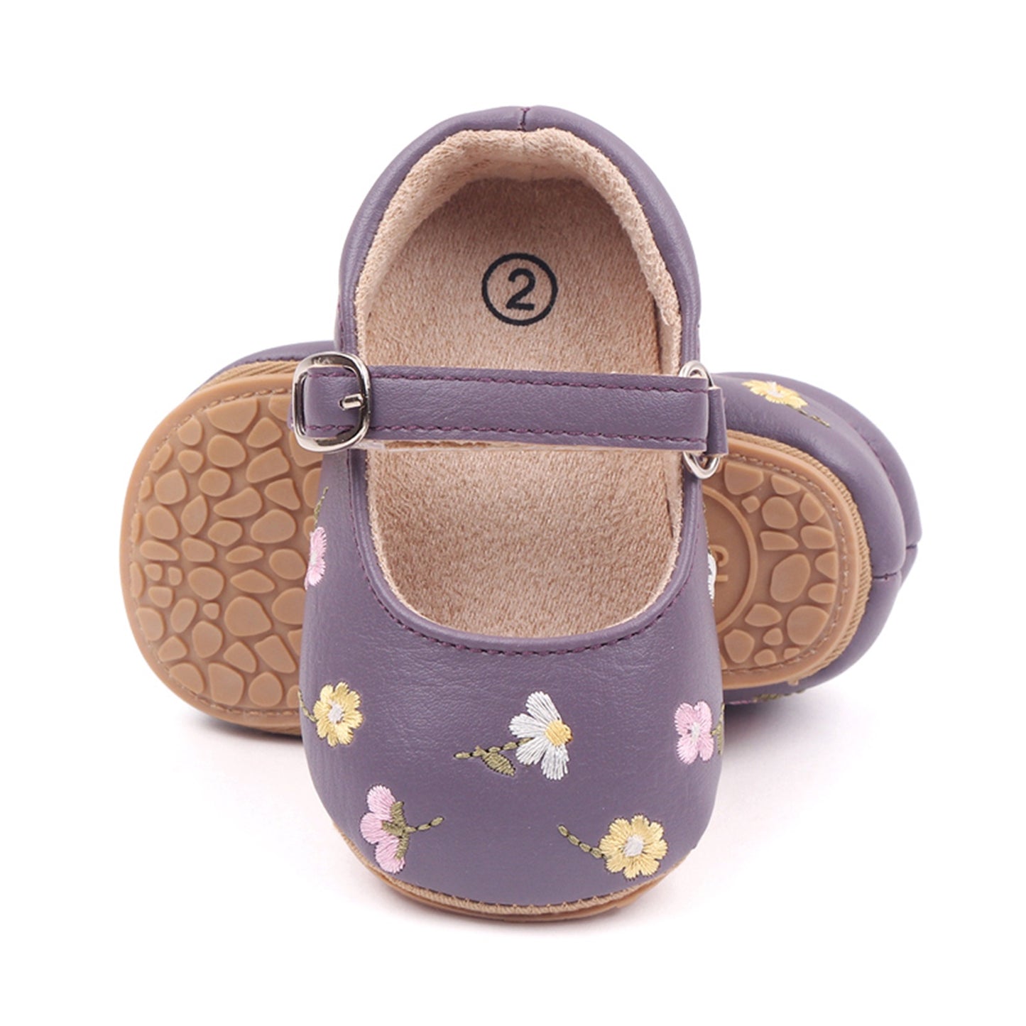 Children's embroidered flower sandals