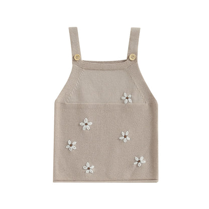 Beige baby dress with flowers