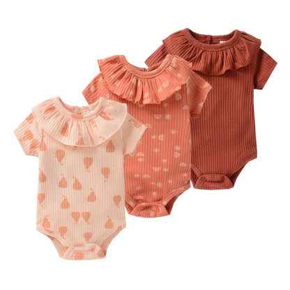 Kit 3 minimalist bodysuits for baby girl