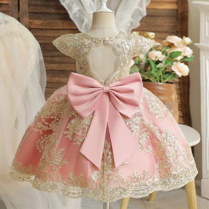 Party dress with lace and bow