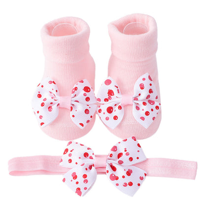 Lace non-slip children's sock + Headband