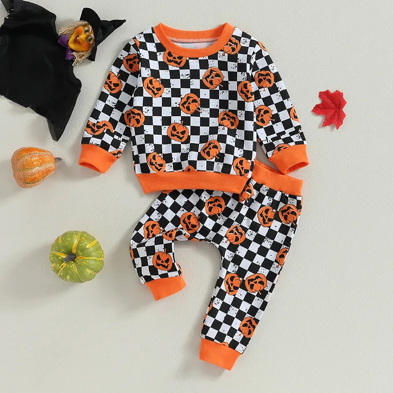 Pumpkin plaid children's set