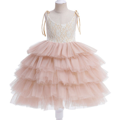 Children's Dress With Tulle Tiered Skirt