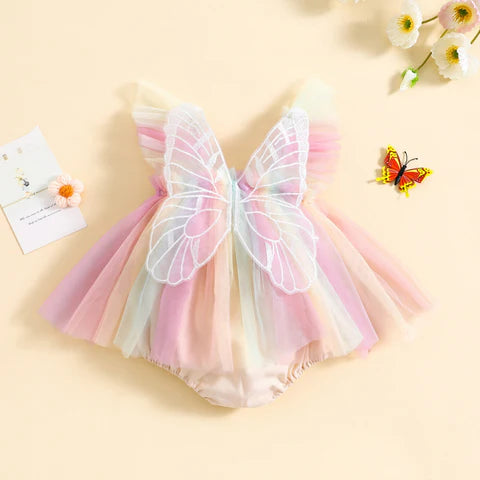 Infant Girl Rainbow Wing Bodysuit