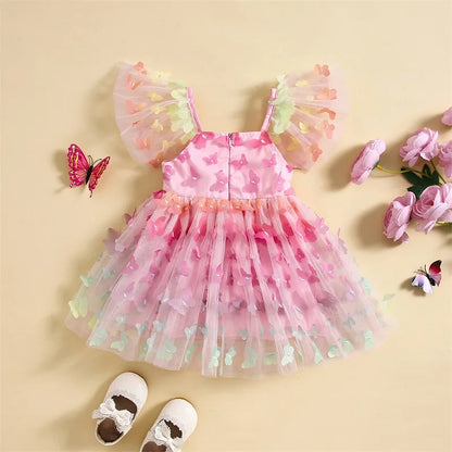 Children's Dress Little Butterflies Sleeves