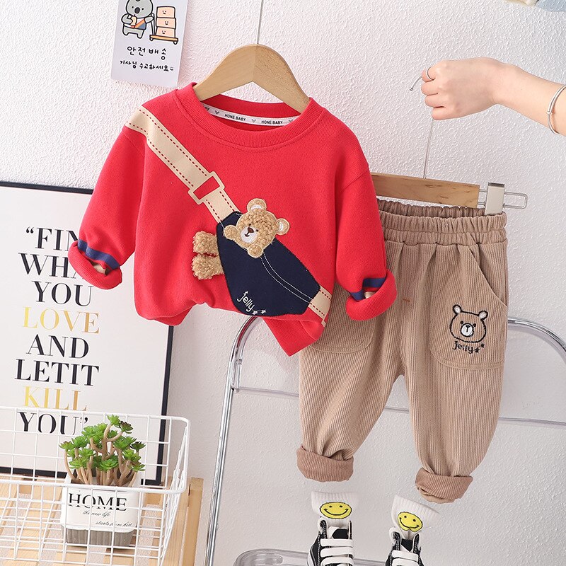 Children's sweatshirt set with teddy bear