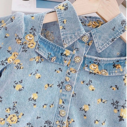 Girls' Infant Set Jeans Flowers