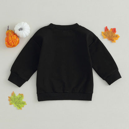 Halloween Sweatshirt Letter Print Long Sleeve Pullovers Autumn