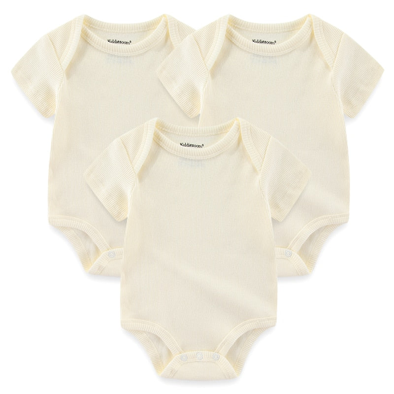 Kit 3 Basic Colored Baby Bodysuits