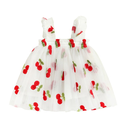 Printed tulle children's dress