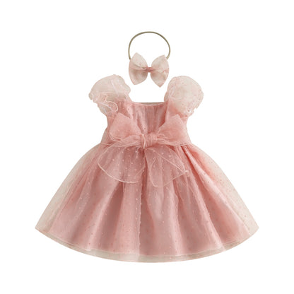 Delicate children's dress with tulle + headband