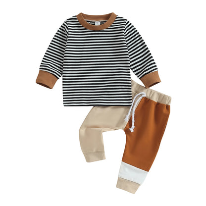 Kids Brown Striped Set