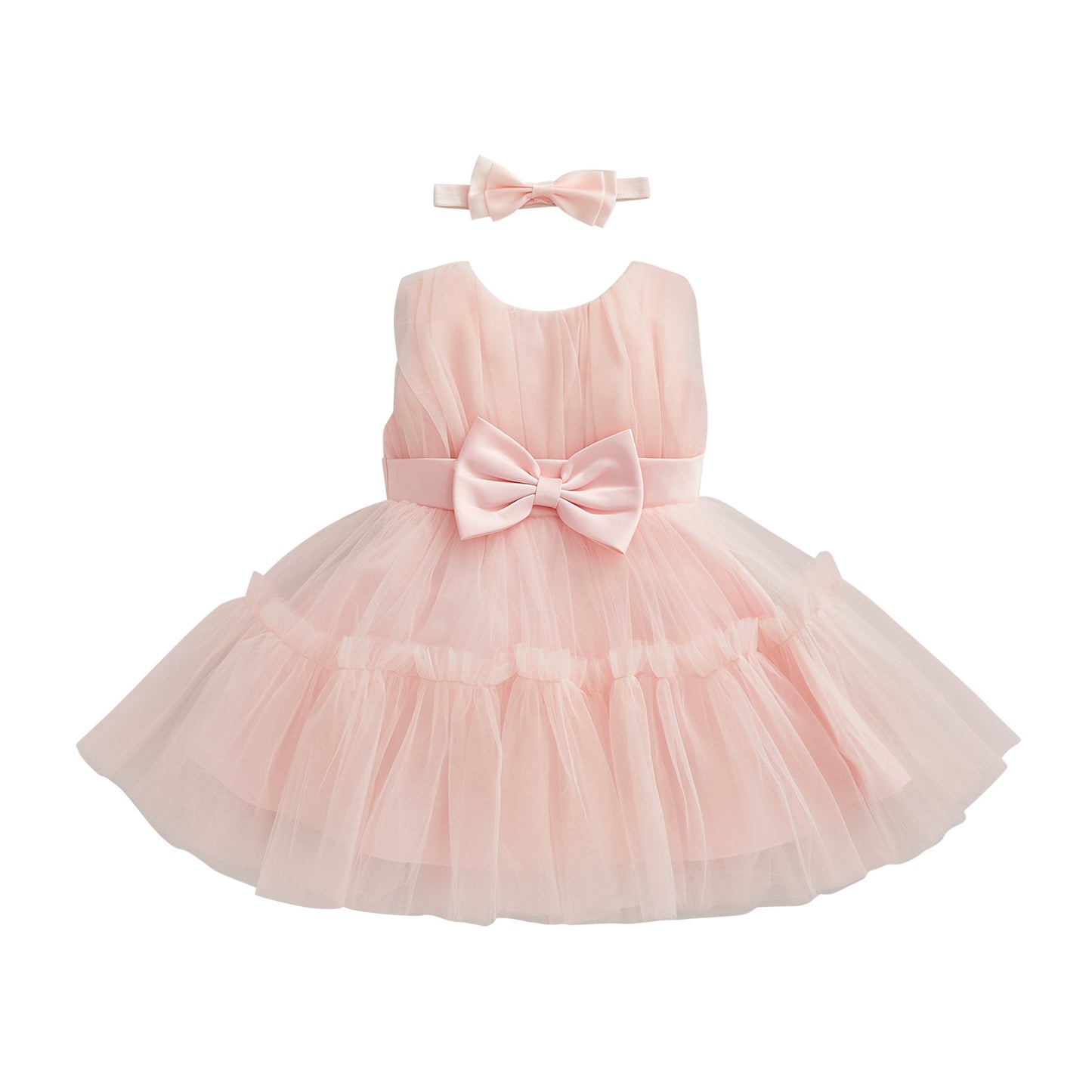 Children's dress with lace tulle + headband