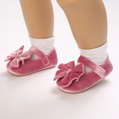 Women's Velvet Bow Children's Shoes