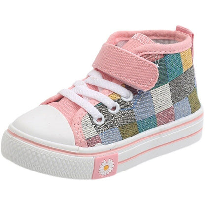 Children's colorful plaid sneakers