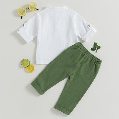 Children's set for boys with button up shirt