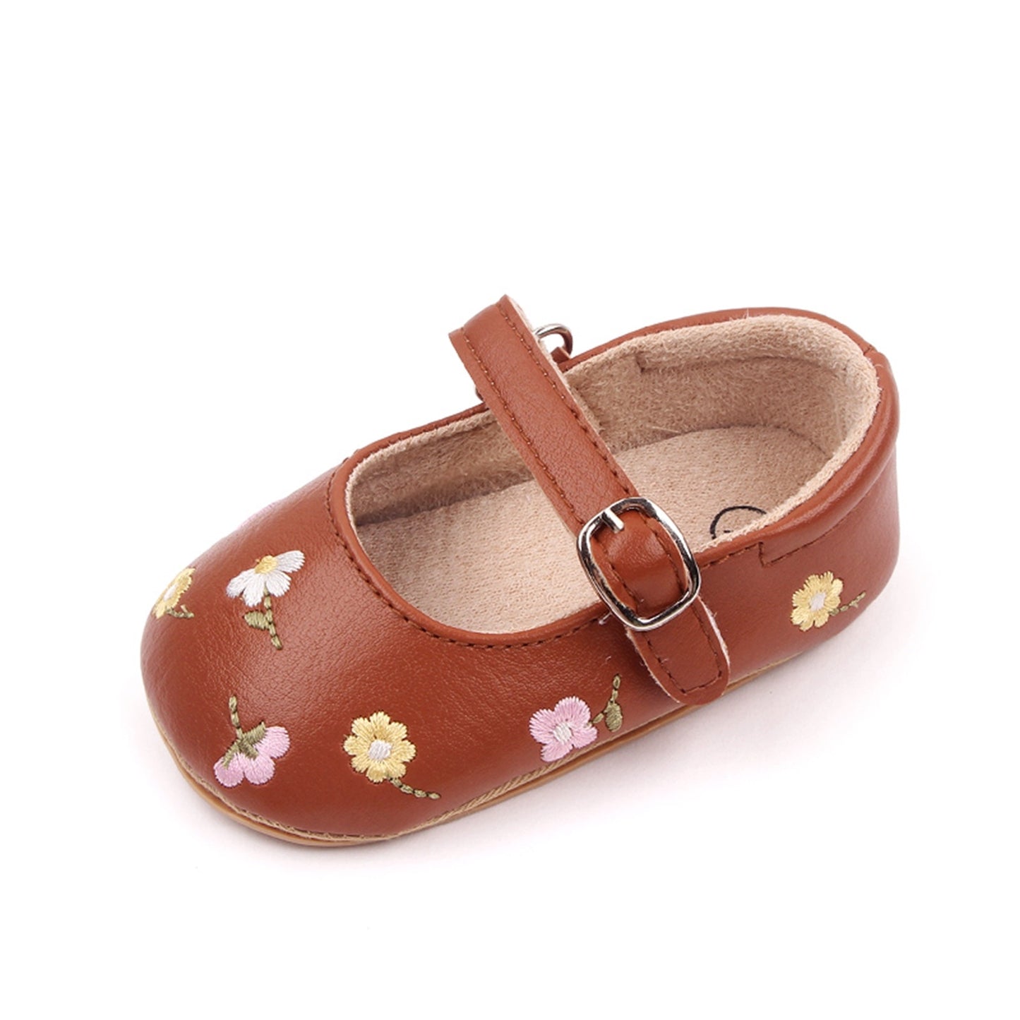 Children's embroidered flower sandals