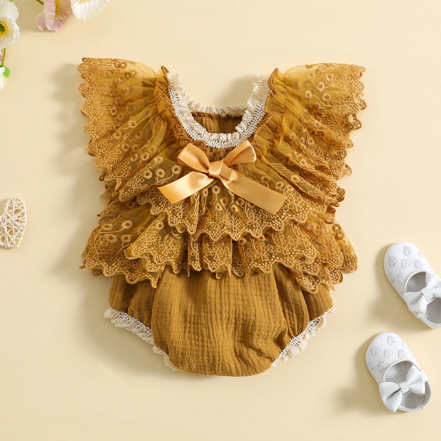 Floral Lace Bodysuit for baby