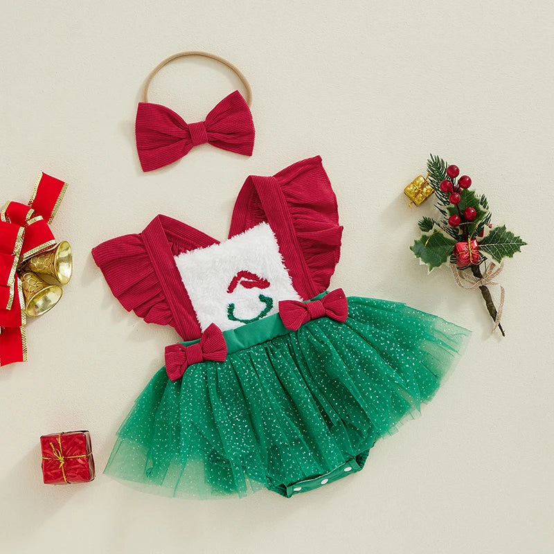 Infant Female Christmas Bows Bodysuit