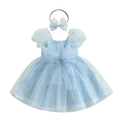 Delicate children's dress with tulle + headband