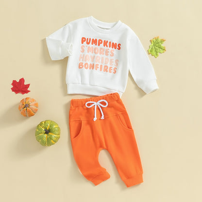 Set  Sweatshirt with Elastic Waist Sweatpants Halloween