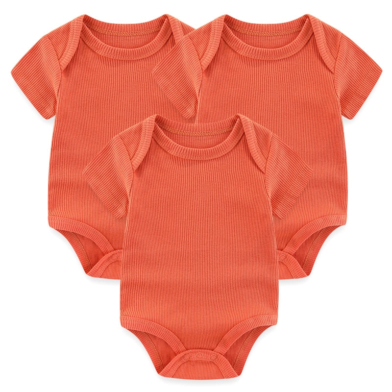 Kit 3 Basic Colored Baby Bodysuits