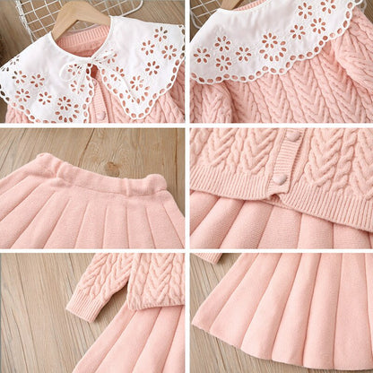 Children's Set Skirt + blouse with heart buttons