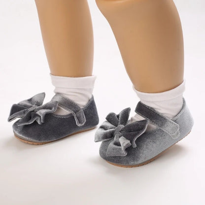 Women's Velvet Bow Children's Shoes