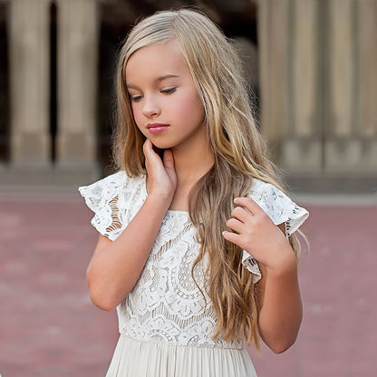 Children's Long Dress With Fower Lace