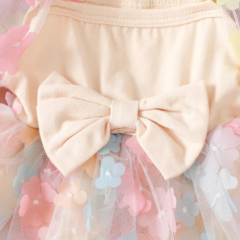 Girl's Infant Bodysuit Floral Tulle + Bow